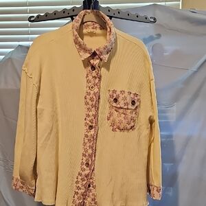 POL Cream Shirt with Floral Details